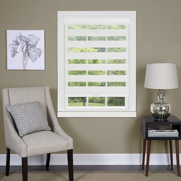 Cordless Serenity Sheer Double Layered Zebra Shade Horizontal Cordless Window - Picture 1 of 3